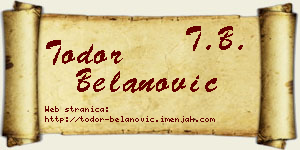 Todor Belanović vizit kartica